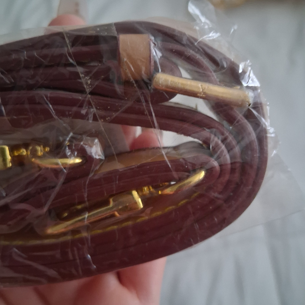 Louis Vuitton Burgundy and Gold Bag Strap